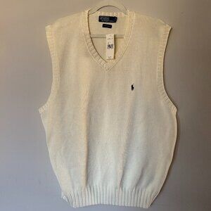 XXL Cream Men's Sweater Vest Polo Ralph Lauren NWT